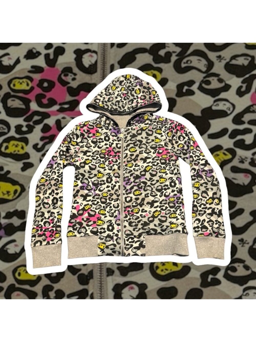 Vtg Tokidoki Reversible Hoodie Sweatshirt Cactus Rocker 2x Skull Sz M Check Desc